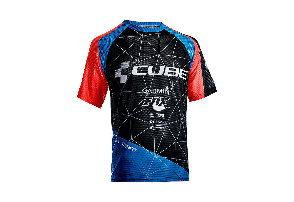 Picture of Majica kratki rukav Cube ACTION TEAM Roundneck black´n´blue´n´flashred 10665