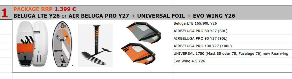Picture of RRD Wing komplet Daska 90-100lit + Komplet Foil RRD Universal wing 1750cm2 Y30 2025  + RRD Evo Wing  Y26 4.5m2 BLACK FRIDAY !!!