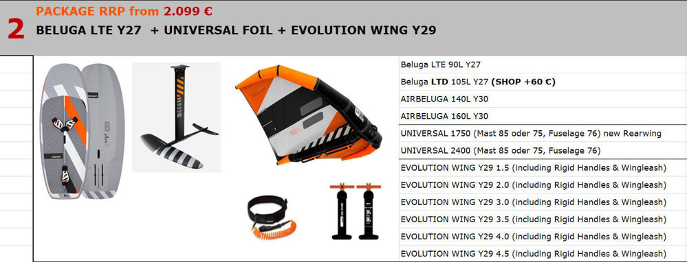 Picture of RRD Wing komplet Daska 90-160lit + Komplet Foil RRD Universal wing 1750cm2 -2400cm2 Y30 2025  + RRD Evo Wing  Y29 1.5- 4.5m2 BLACK FRIDAY !!!