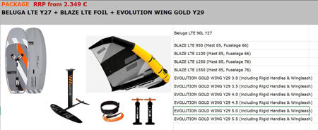 Picture of RRD Wing komplet Daska 90lit + Komplet Foil RRD Blaze LTE wing 950cm2 -1100-1250-1550cm2 Y30 2025  + RRD Evo Wing GOLD  Y29 3,0- 4.5m2 - 5.0-5.5m2 +100€  BLACK FRIDAY !!!